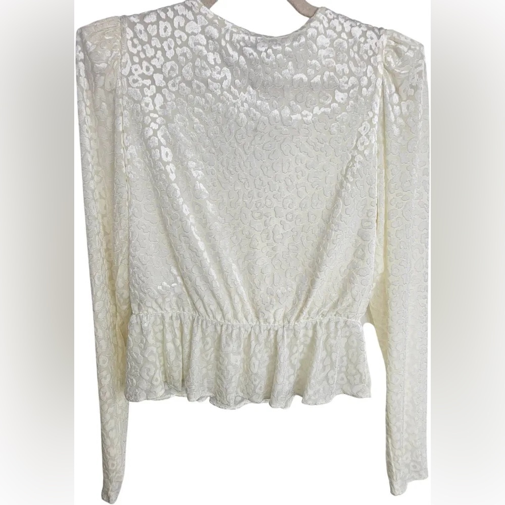 Express Burnout Velvet Leopard Peplum Top - Picture 5 of 7